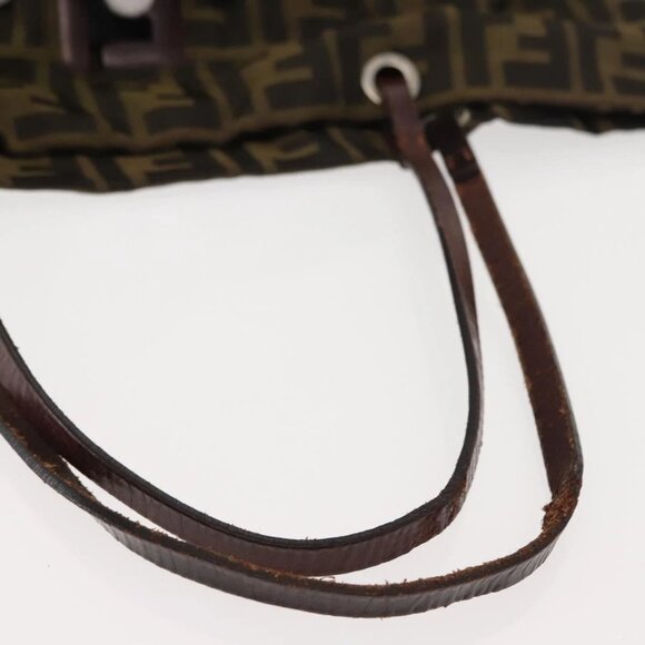 FENDI Zucca Canvas Tote Bag Black Brown Auth 150031 - Picture 8 of 16